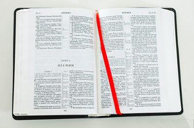 Библия 045 коричневая / Ездра без индексов, без замка, ляссе