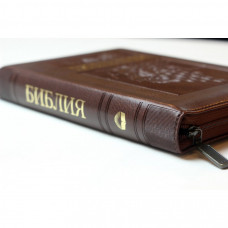Библия 75 Ti (коричневая, синодальный перевод, золотой обрез, индексы) (1176)