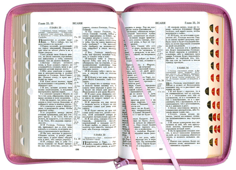 Библия 048 zti (Библейский взгляд, сиреневая, Крест из роз)