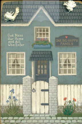 Картина "God Bless Our Home" (блакитний будинок), маленька